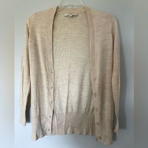 Loft Lightweight Long Tan Cardigan